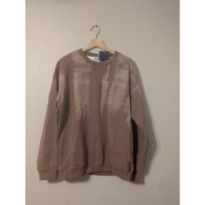 NWT Aelfric Eden Crew Neck Sarcastic Sweatshirt Mens L Brown Grunge Layers
